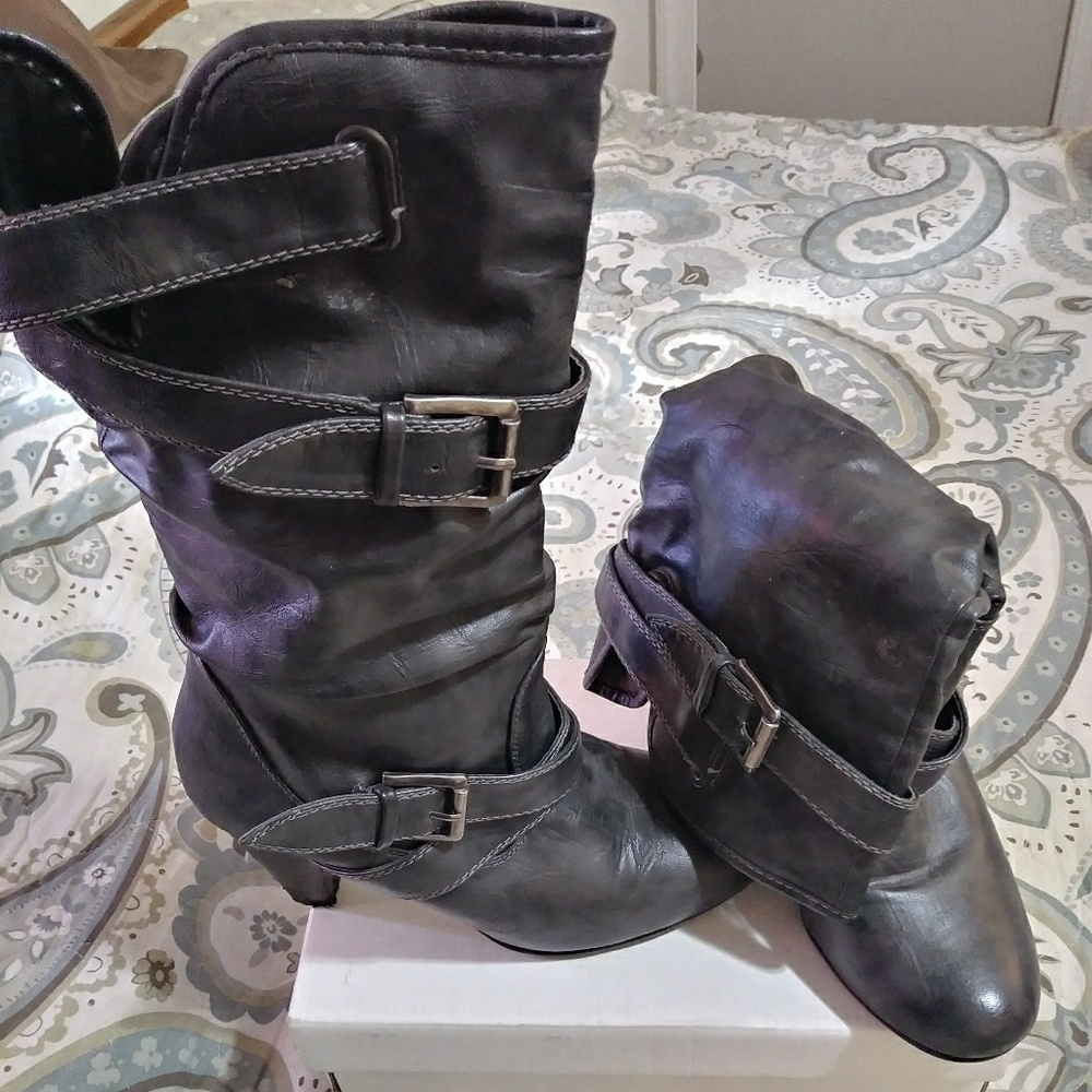 Gray boots